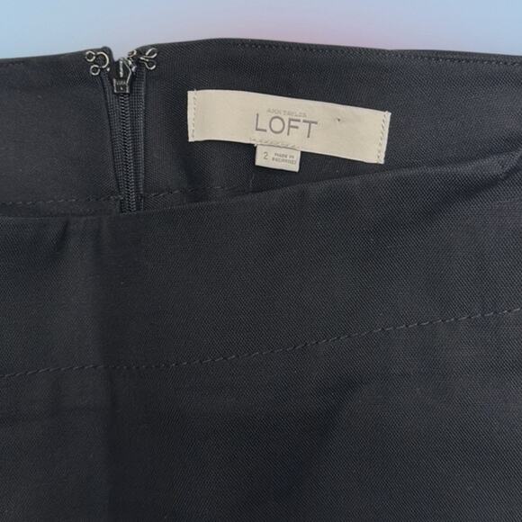 LOFT Women’s 2 Black Cotton Pocketed Skirt - Picture 2 of 3
